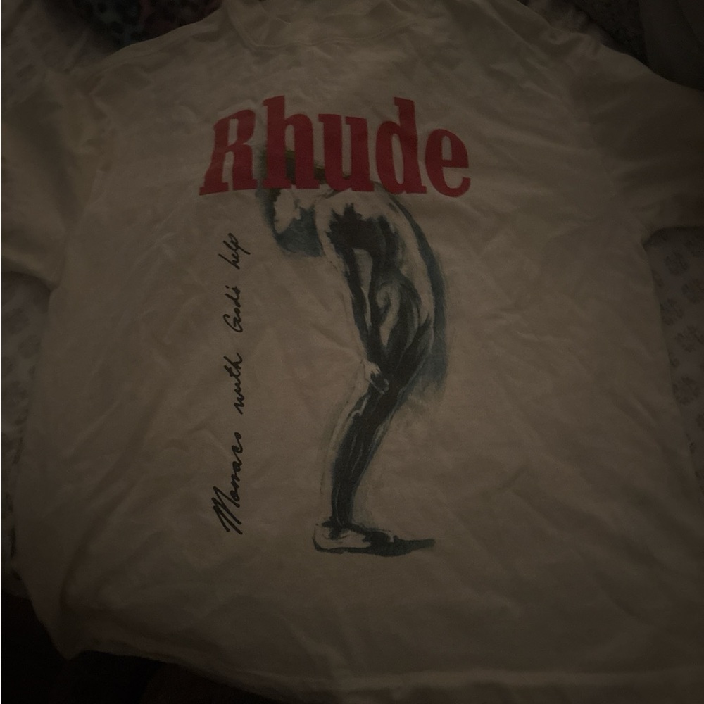 Rhude Red and Cream Graphic Tee